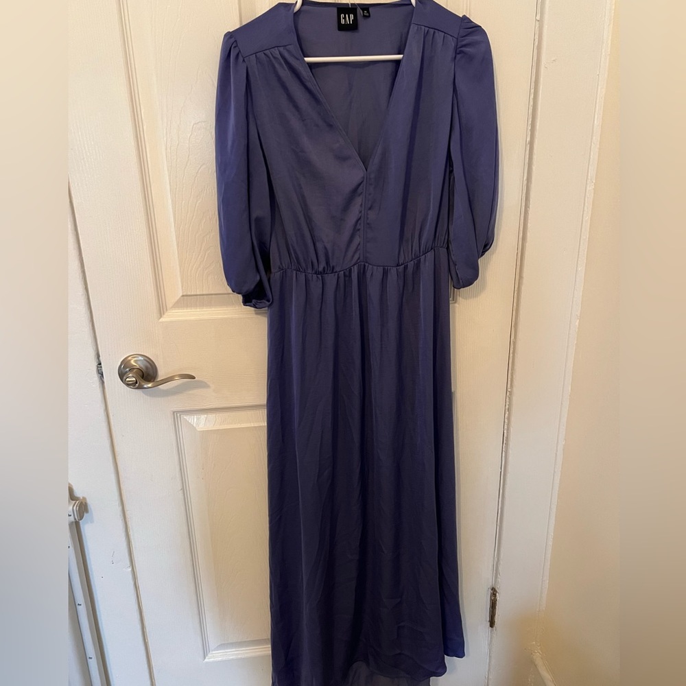 GAP blouson cut out maxi dress Medium Iris Purple color